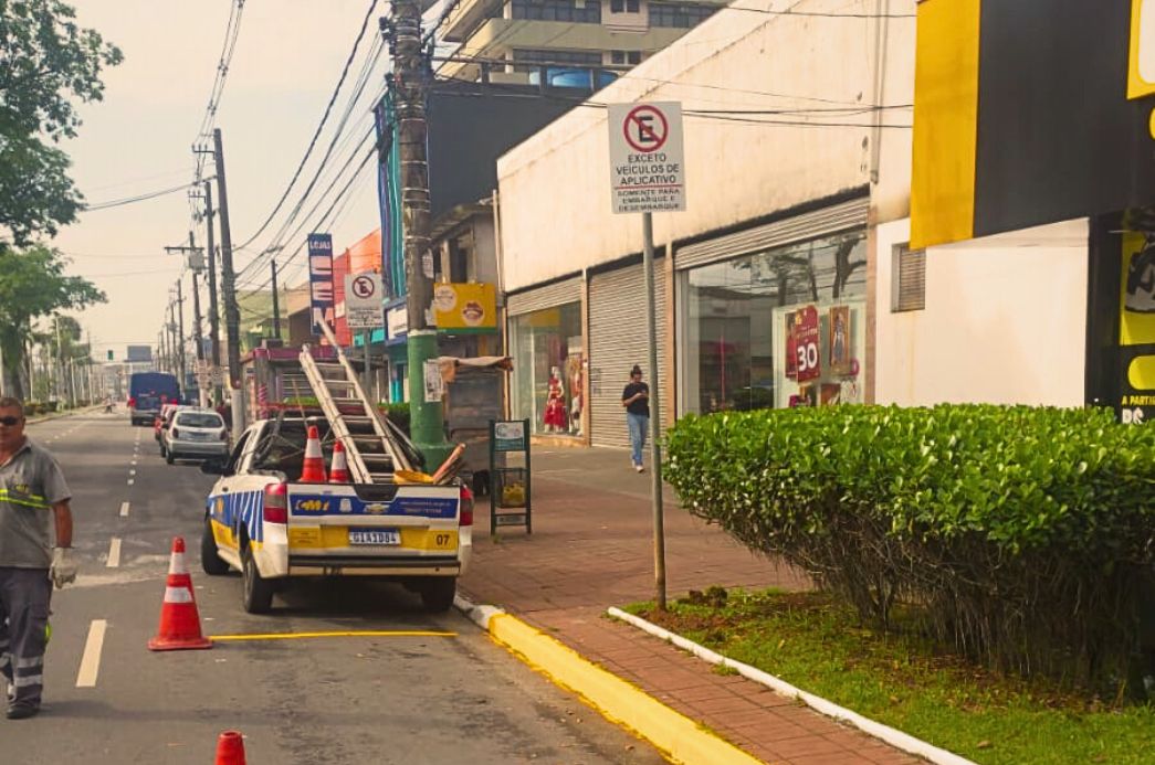 Um dos pontos na Avenida Nove de Abril, em frente a igreja Matriz - Foto: Divulgação PMC