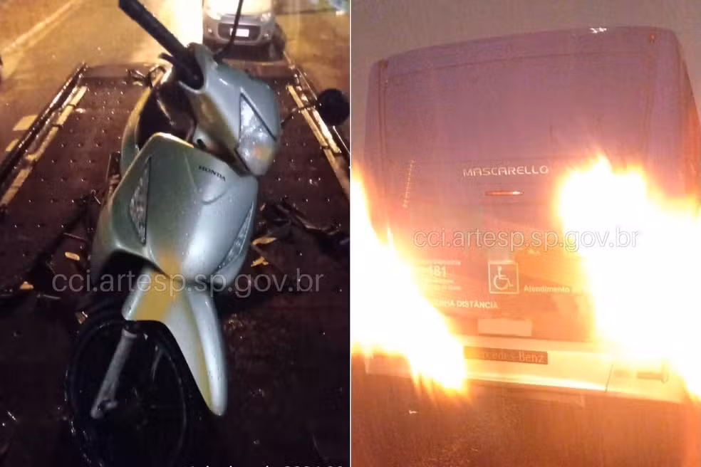Mulher em garupa morre após moto ser atingida por ônibus na Rodovia Anchieta.